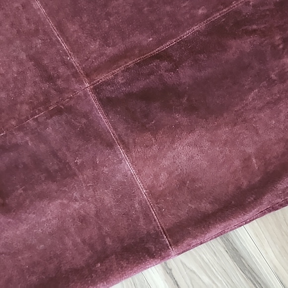 Vintage high waisted suede midi Skirt 8 - Picture 2 of 6